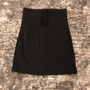 Express high waisted black jean skirt